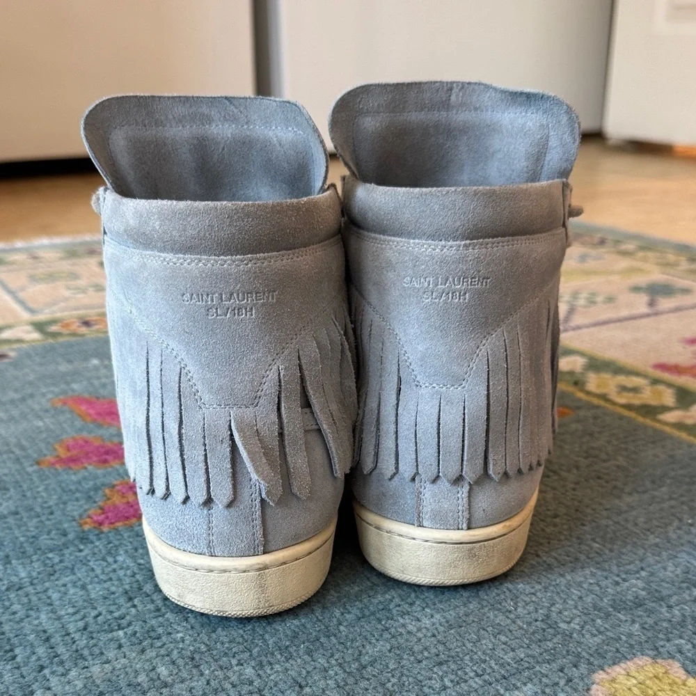Women's Saint Laurent Suede High-Top Sneakers